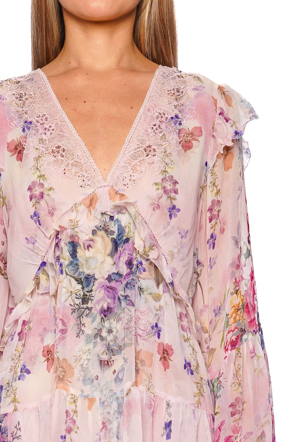 Camilla Palatial Pastels Lace Swing Mini Dress