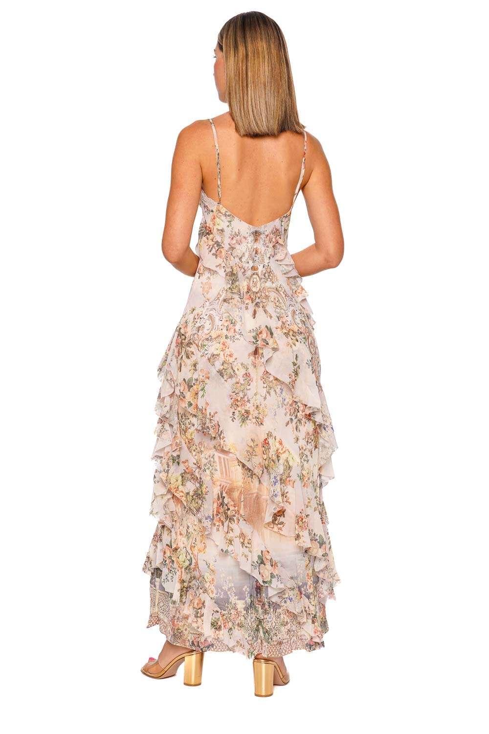 Camilla Twilight in Istanbul Ruffled Slip Maxi Dress