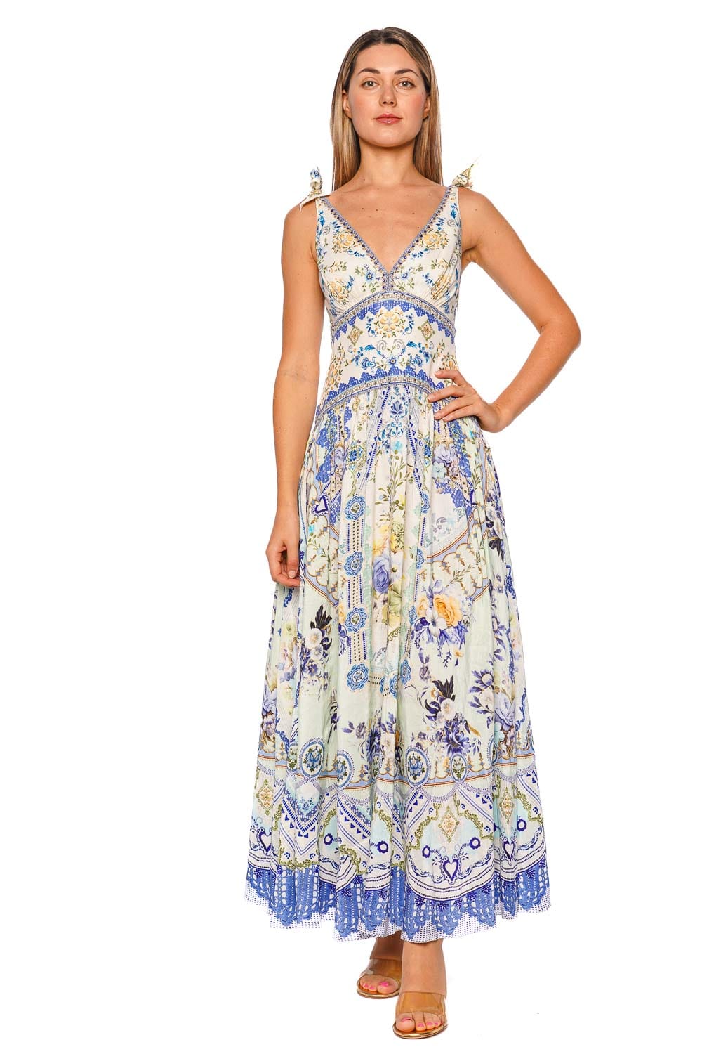 Camilla My Homespun Heart Tie Shoulder Maxi Dress