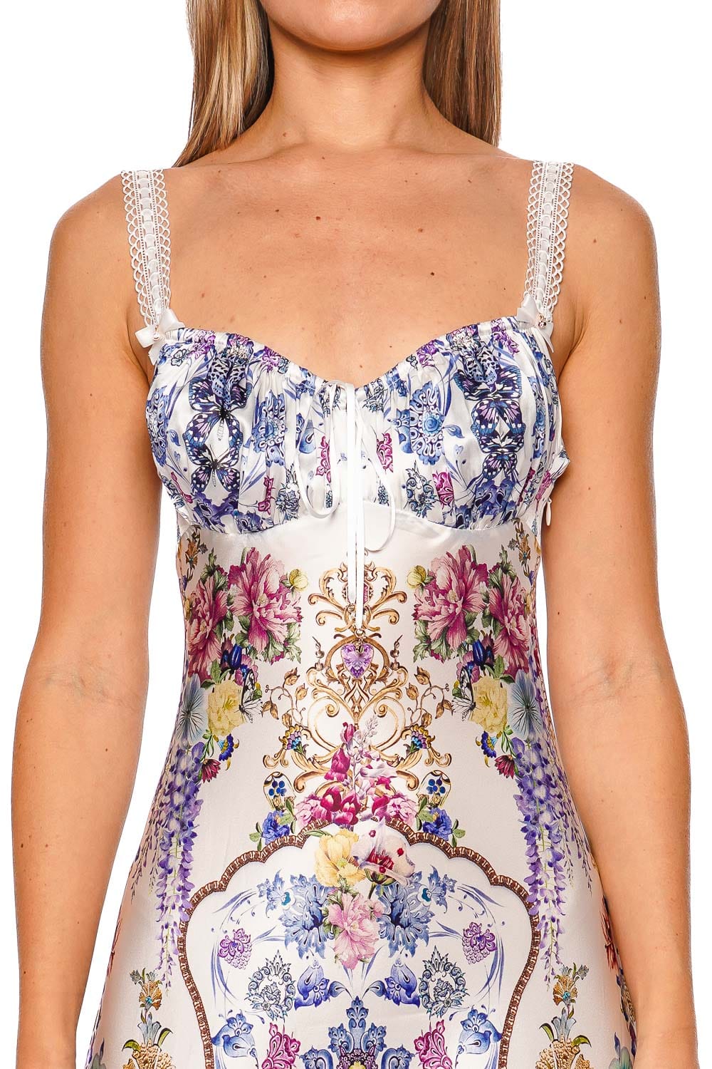 Camilla All About That Lace Gathered Bias Midi Dress