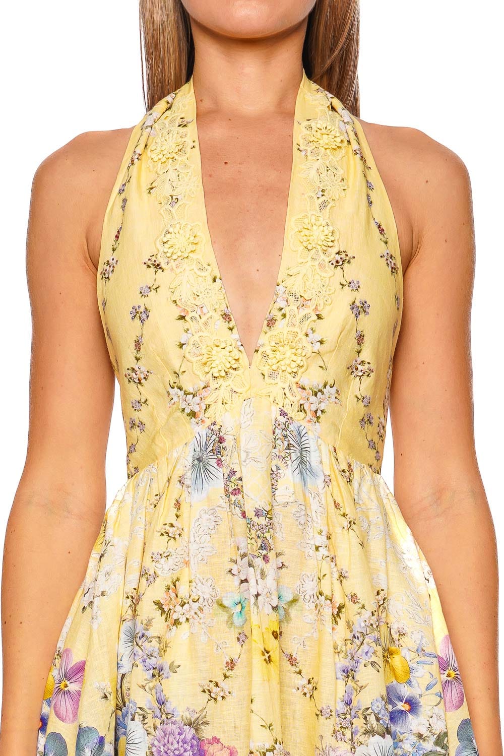 Camilla Darling Buds Ruffled Halter Mini Dress