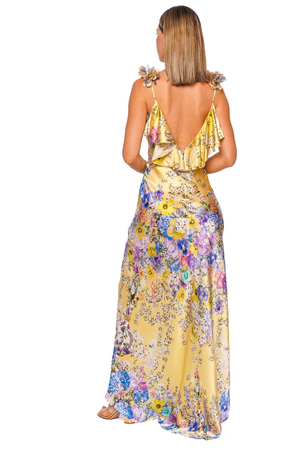 Camilla Darling Buds Frilled Bias Silk Slip Dress