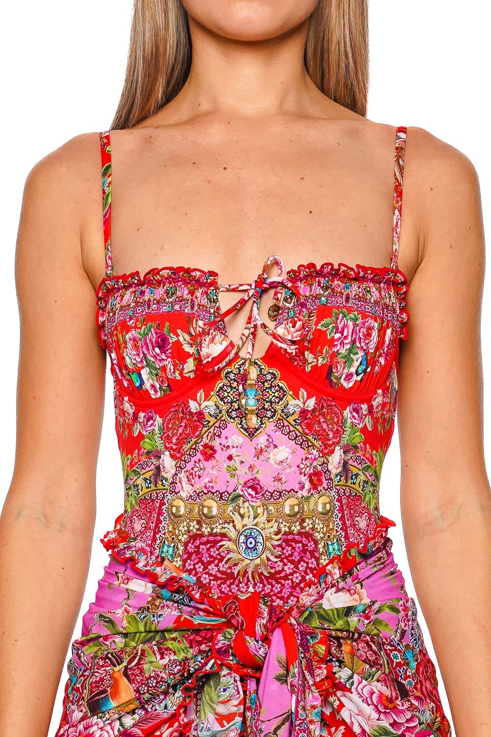 Camilla Multi Wear Frill Edge Maxi Sarong Dress