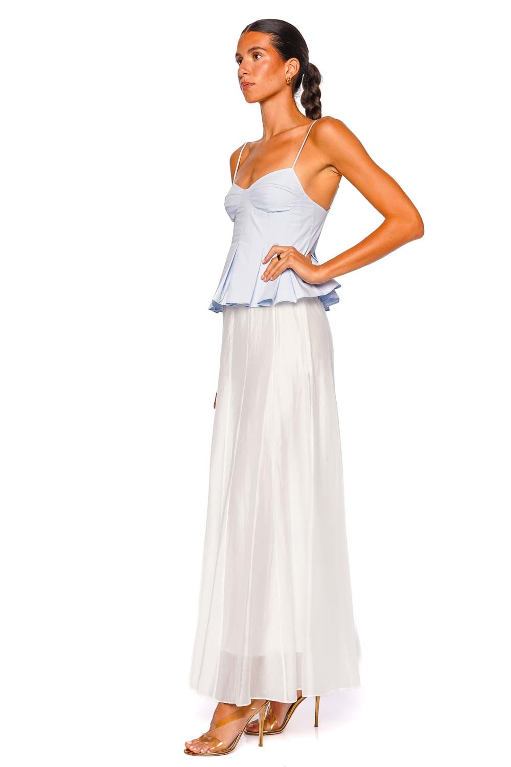 CLEA Solene White Maxi Skirt