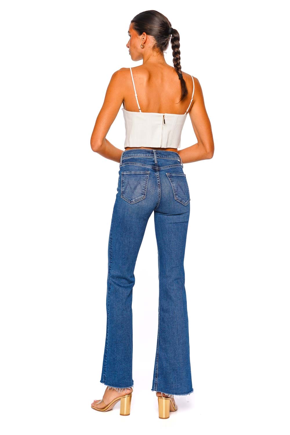 CLEA Aleora Off-White Bustier Crop Top