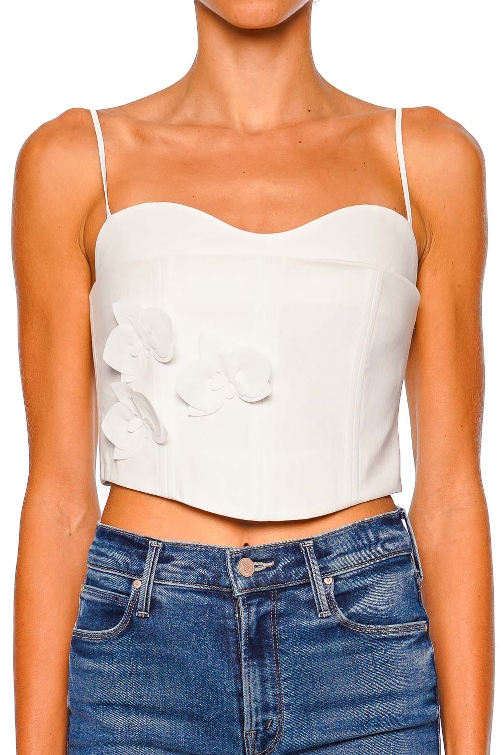 CLEA Aleora Off-White Bustier Crop Top