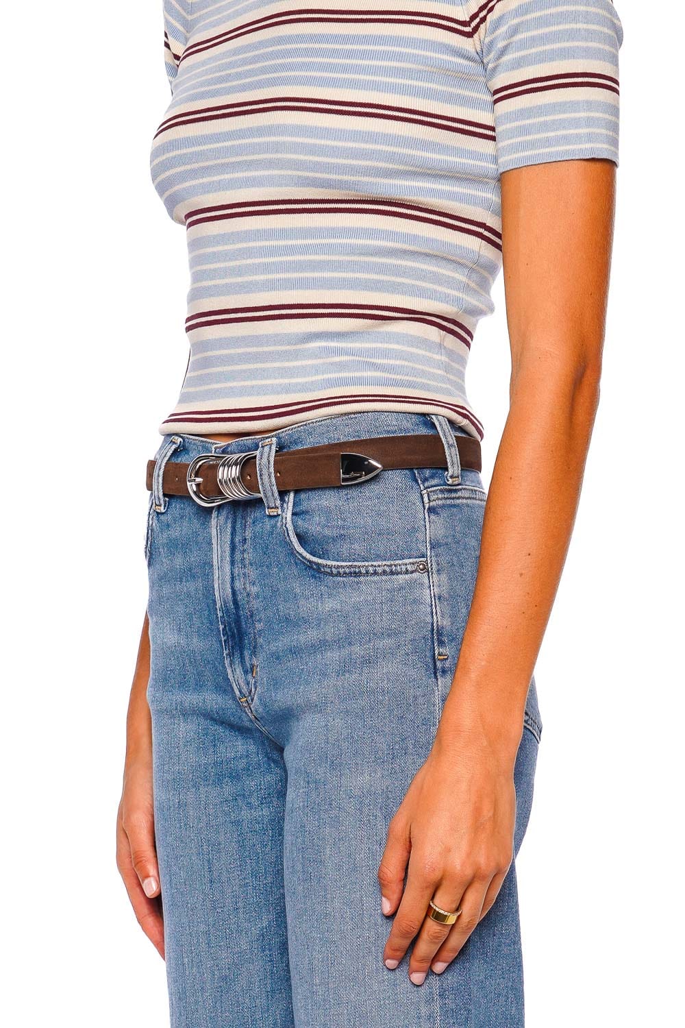 Hollyhock Chocolate Suede Leather Belt