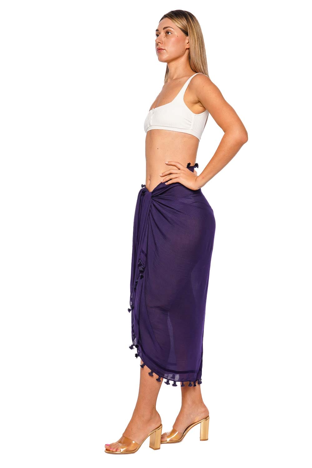 Melissa Odabash Navy Tassel-Trim Pareo