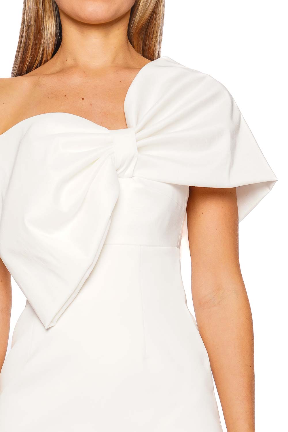 Rachel Gilbert Kace Mini Ivory One-Shoulder Dress
