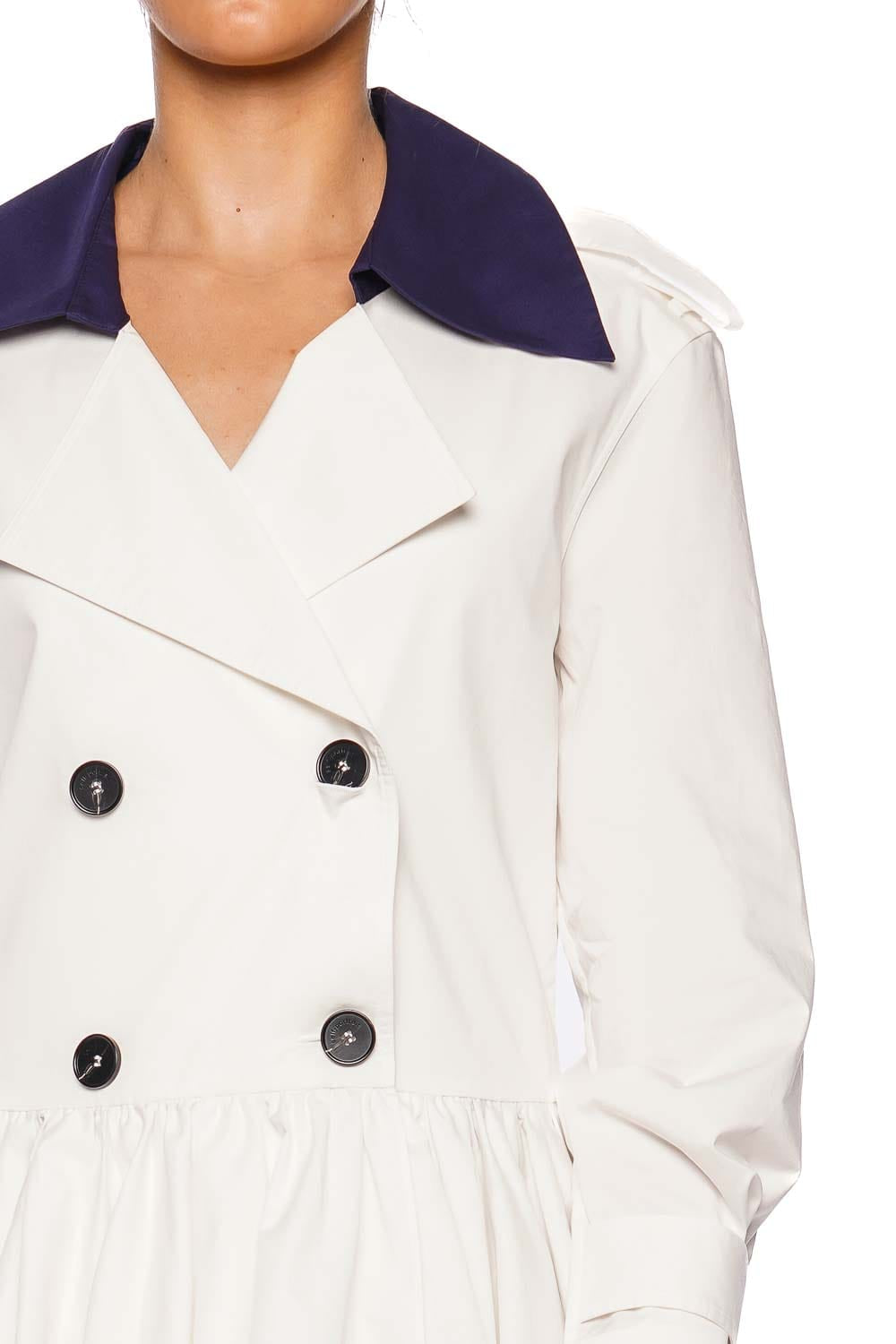 self-portrait White Double Breasted Mini Dress with Navy Collar