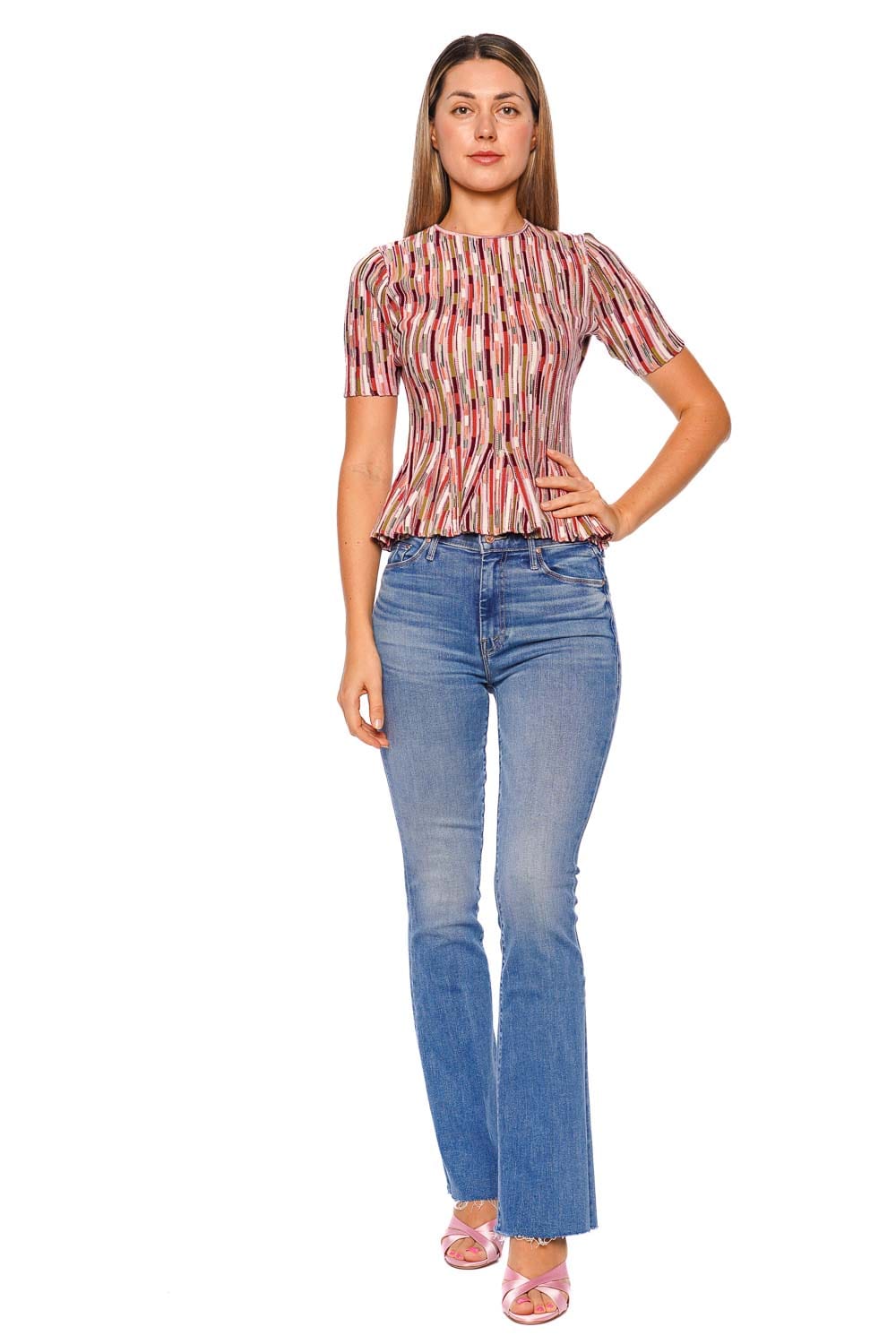 MOTHER Denim The Weekender Fray Mid Rise Flare Jean