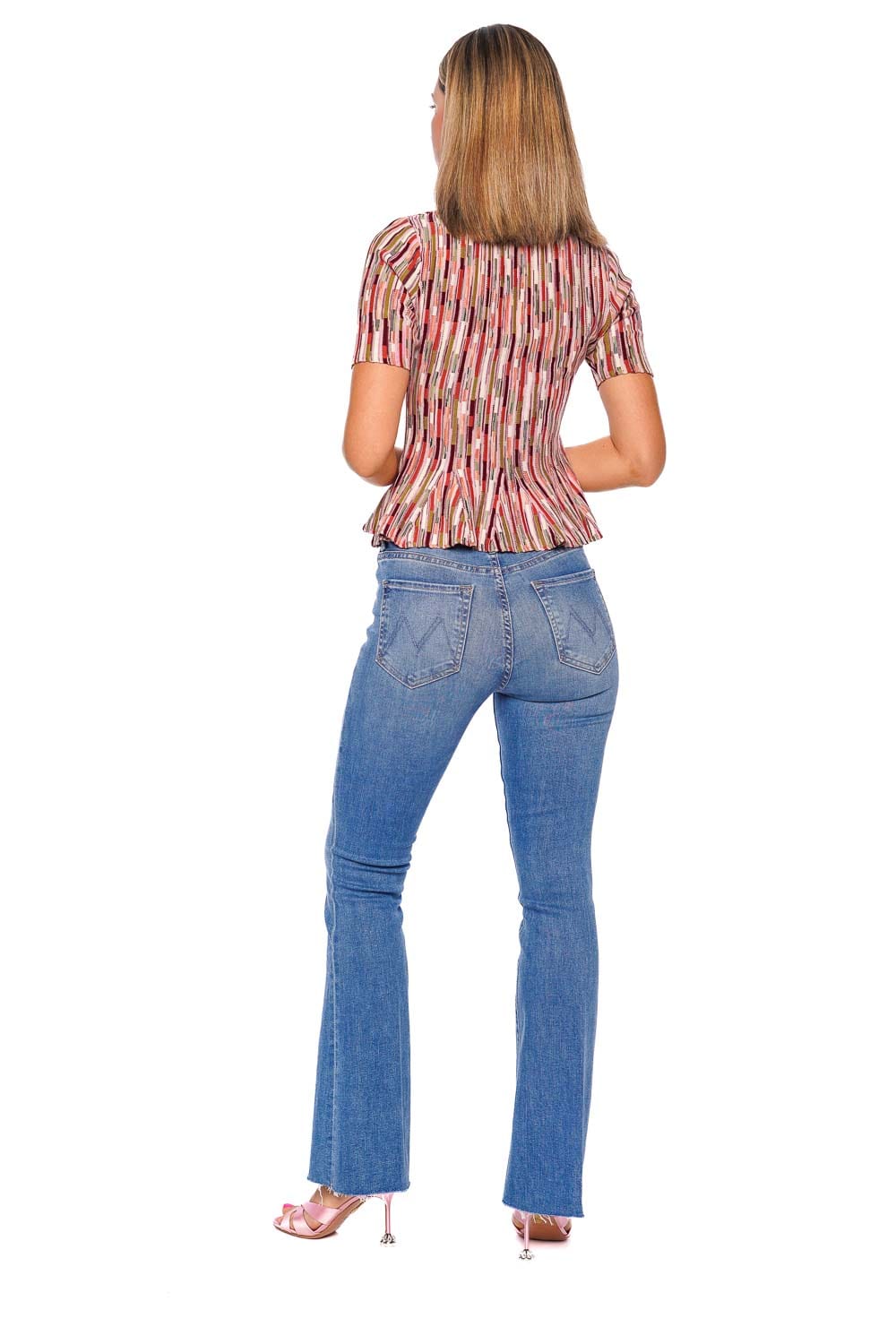 MOTHER Denim The Weekender Fray Mid Rise Flare Jean