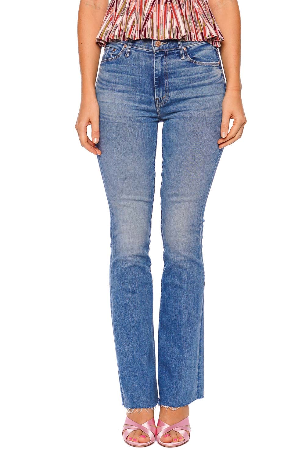 MOTHER Denim The Weekender Fray Mid Rise Flare Jean