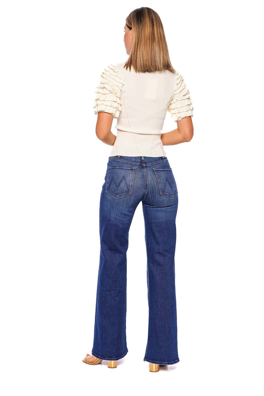MOTHER Denim The Hustler Roller Sneak Wide Leg Jean