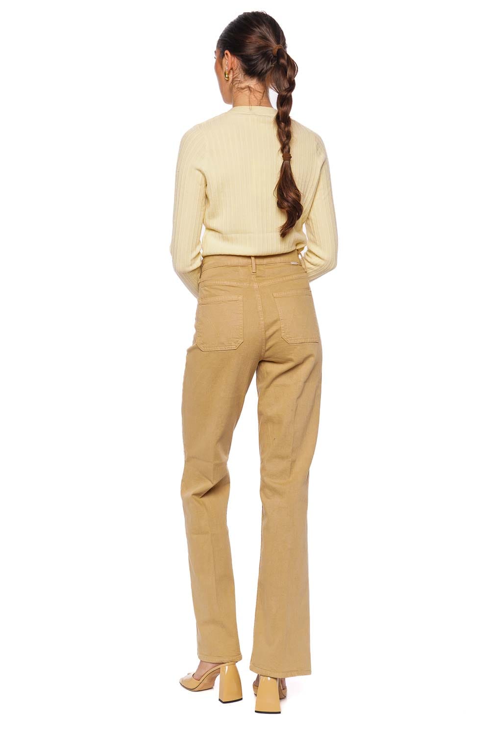 MOTHER Denim Devil May Care Latte High-Waisted Patch Pocket Pants