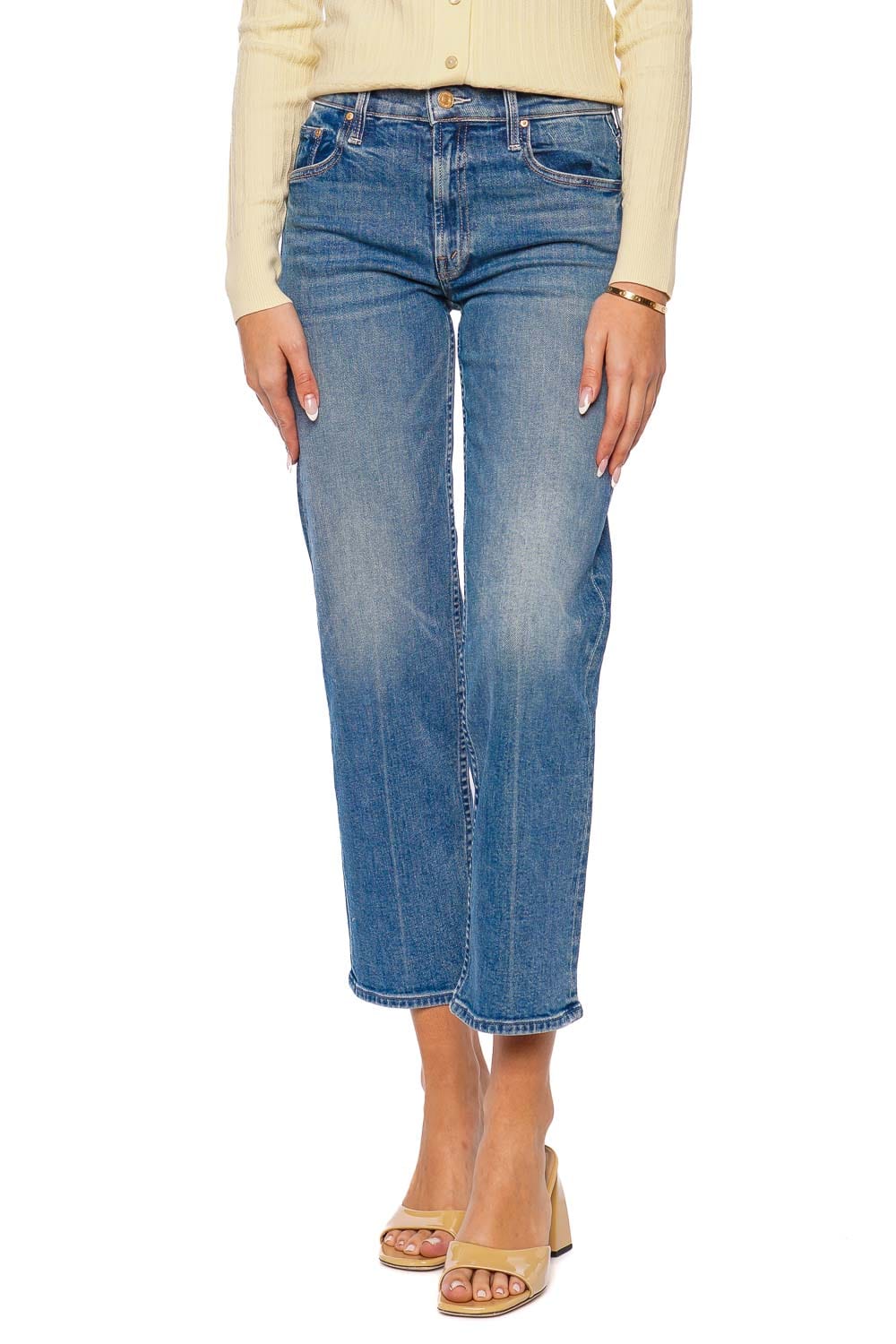 MOTHER Denim The Newbie Ankle Classic Blue Jeans