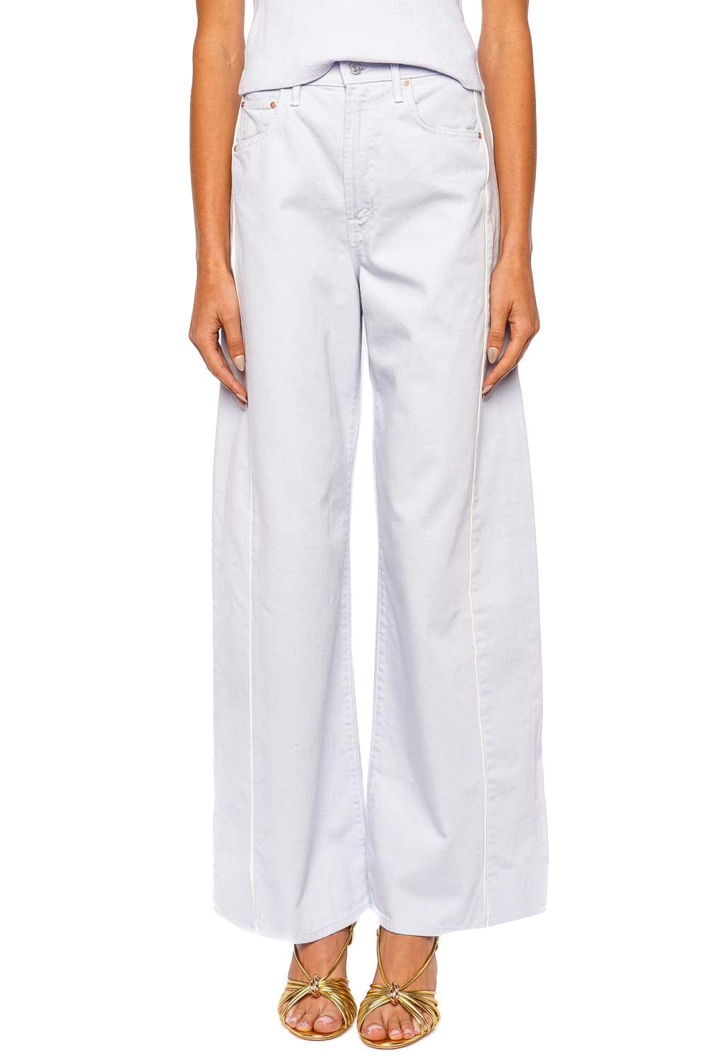 MOTHER Denim The Pipe-Dream Xenon Blue High-Waisted Wide Leg Jeans