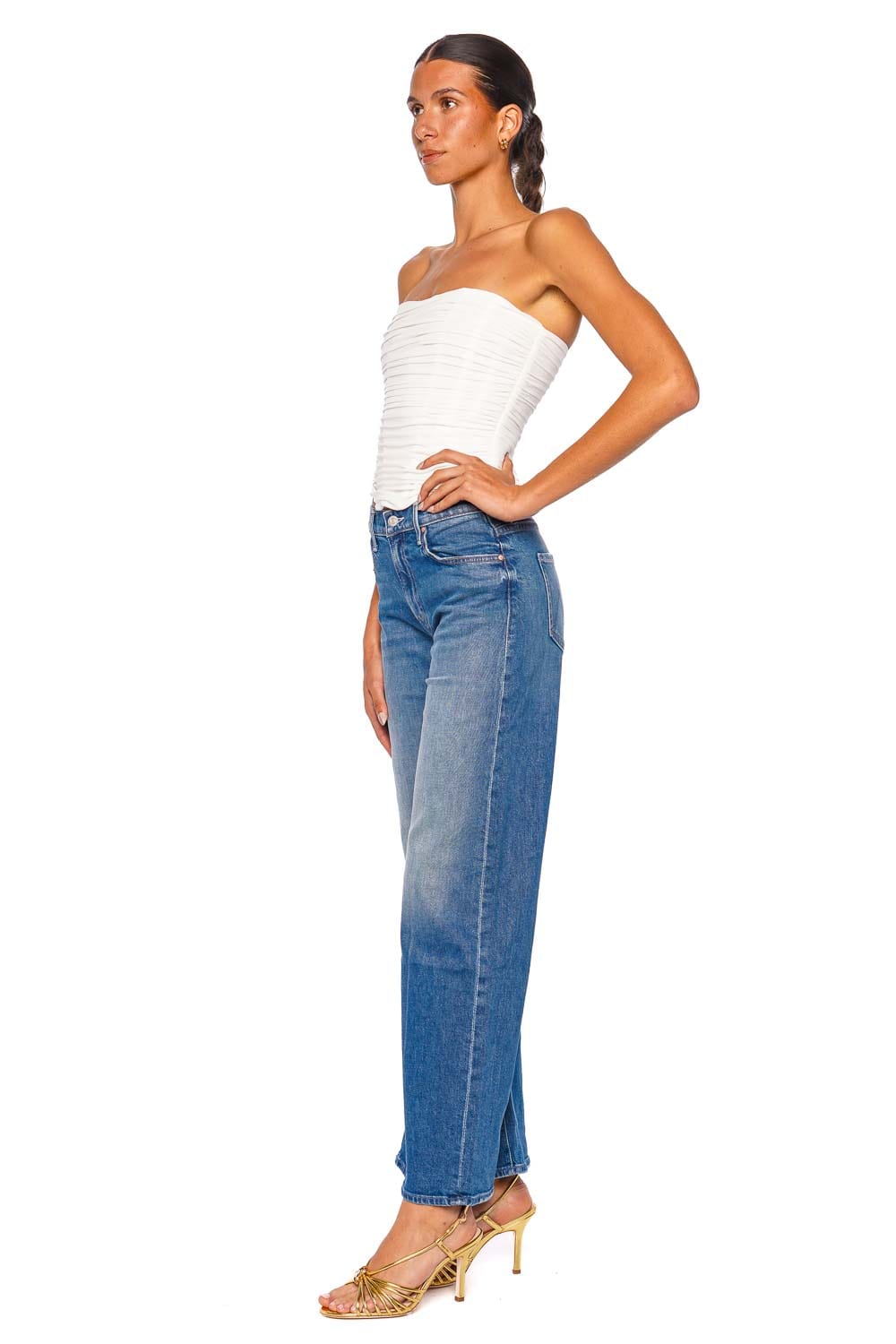 MOTHER Denim The Mid Rise Lasso Sneak Jean