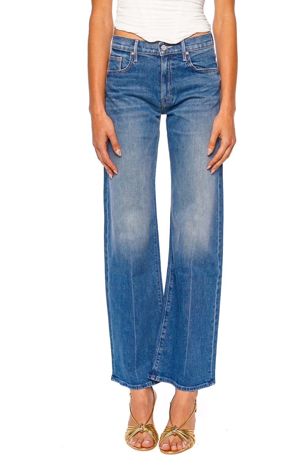 MOTHER Denim The Mid Rise Lasso Sneak Jean