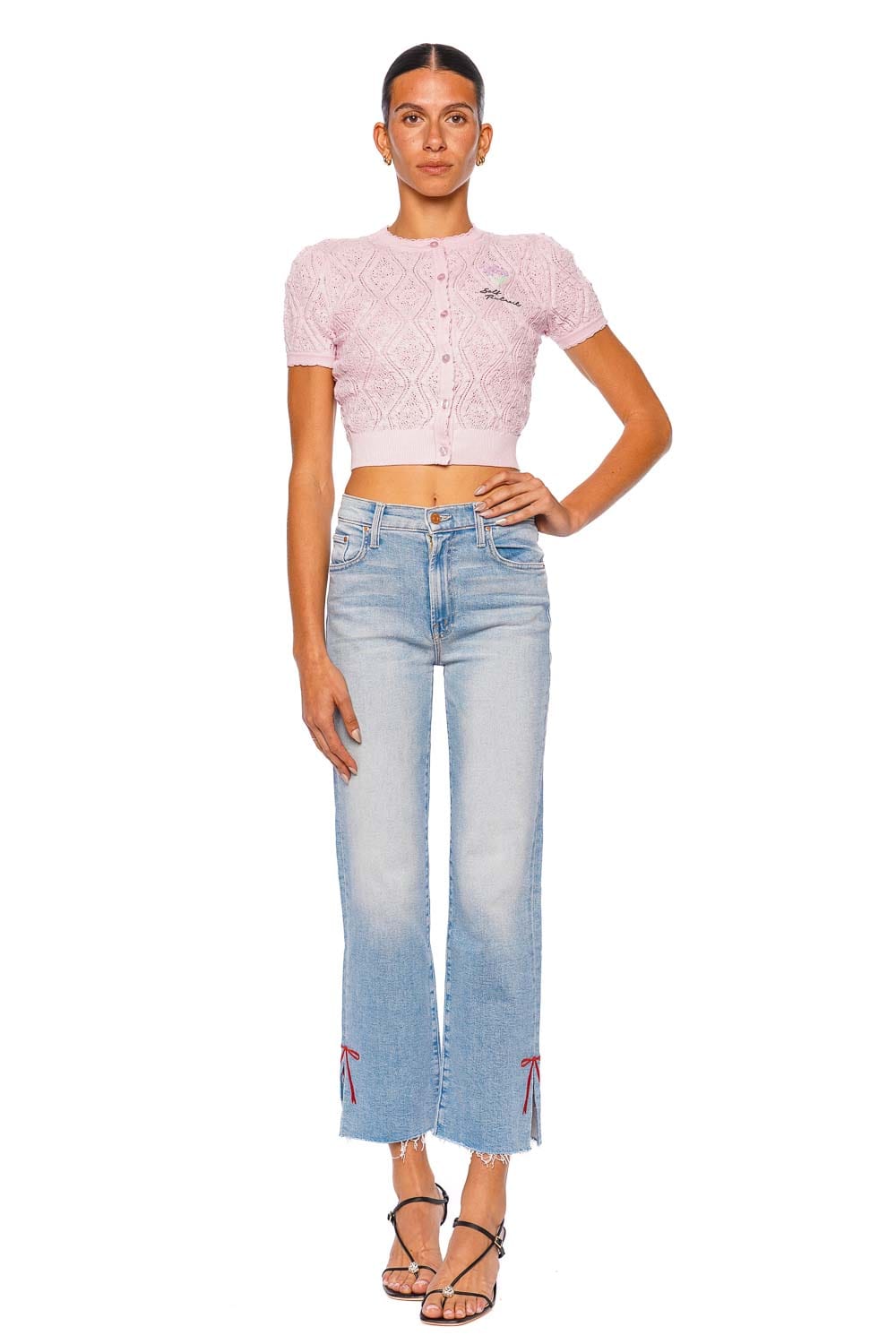 MOTHER Denim The Rambler Zip Slice Hover Fray Jean