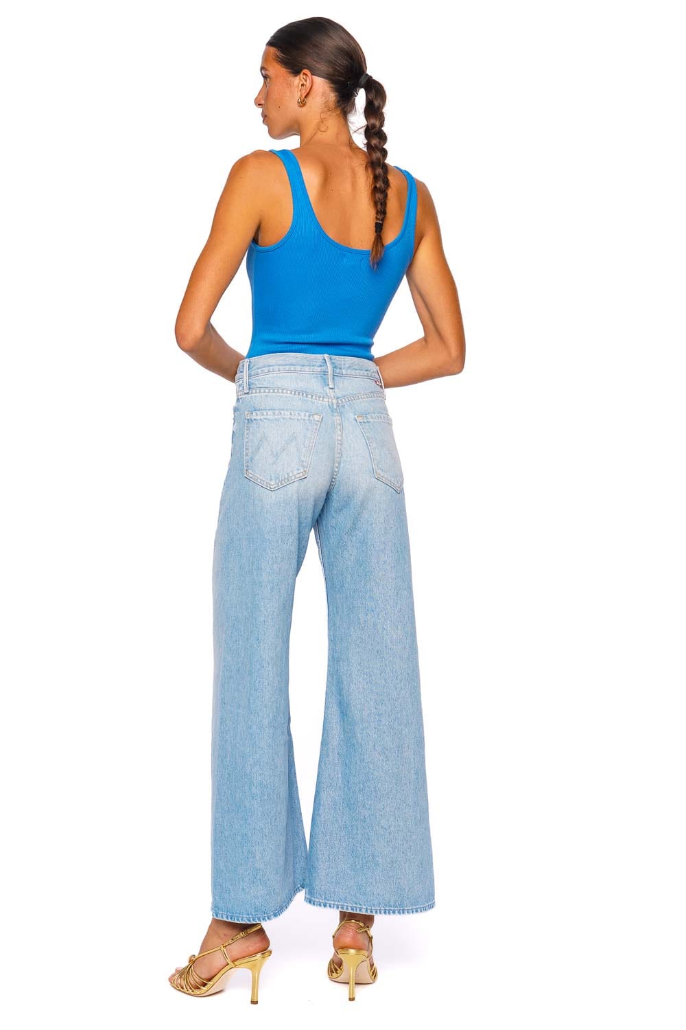 L'AGENCE Nica Regatta Blue Scoop Neck Tank Bodysuit