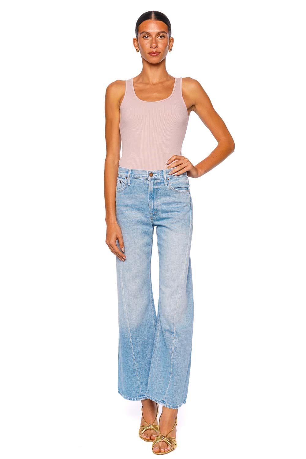 L'AGENCE Adira Pale Rose Scoop Neck Tank Top