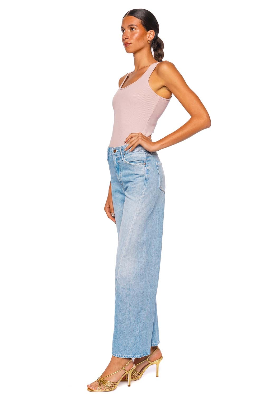 L'AGENCE Adira Pale Rose Scoop Neck Tank Top