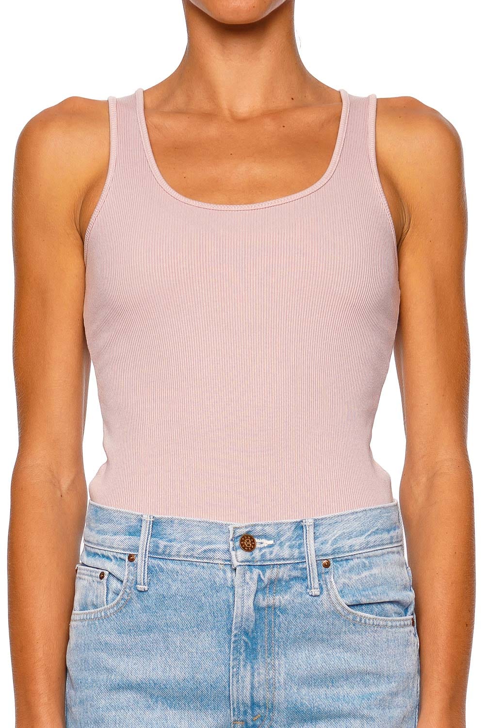 L'AGENCE Adira Pale Rose Scoop Neck Tank Top