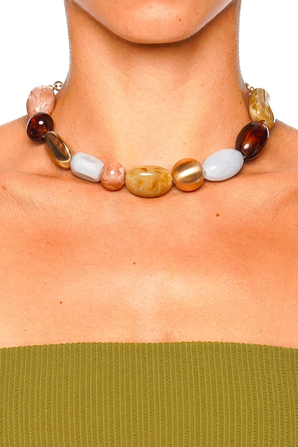 Cult Gaia Mercier Choker Multi-Colored Beaded Necklace