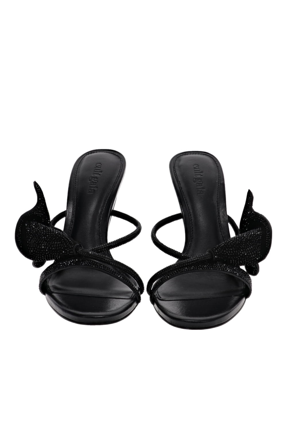 Camilla Black Calla Lily Leather Sandal