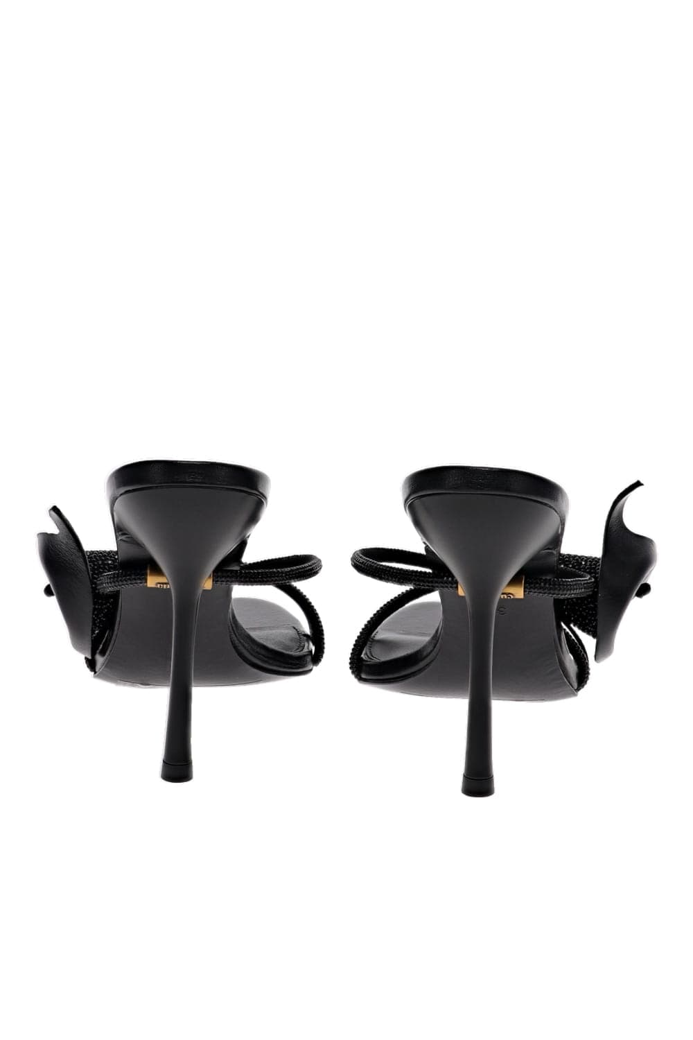 Cult Gaia Camilla Black Calla Lily Leather Sandal