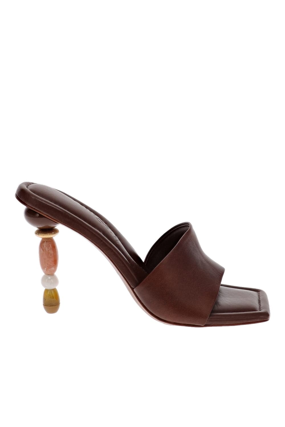 Cult Gaia Mahina Saddle Leather Sandal with Beaded Heel