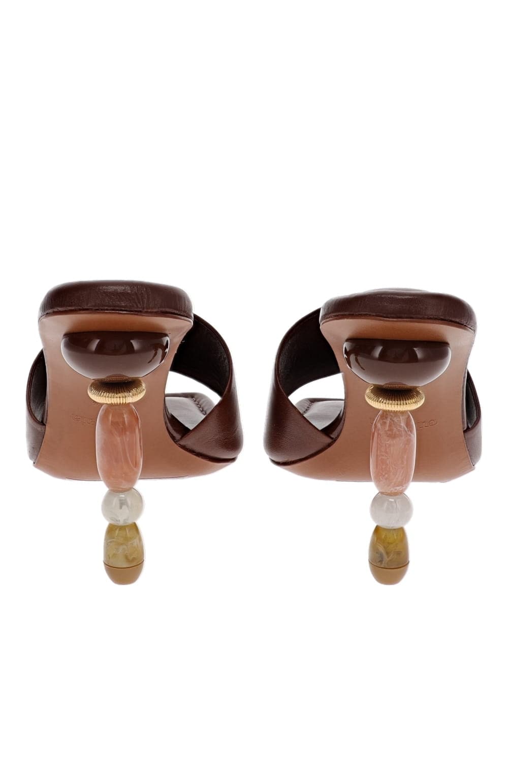 Cult Gaia Mahina Saddle Leather Sandal with Beaded Heel