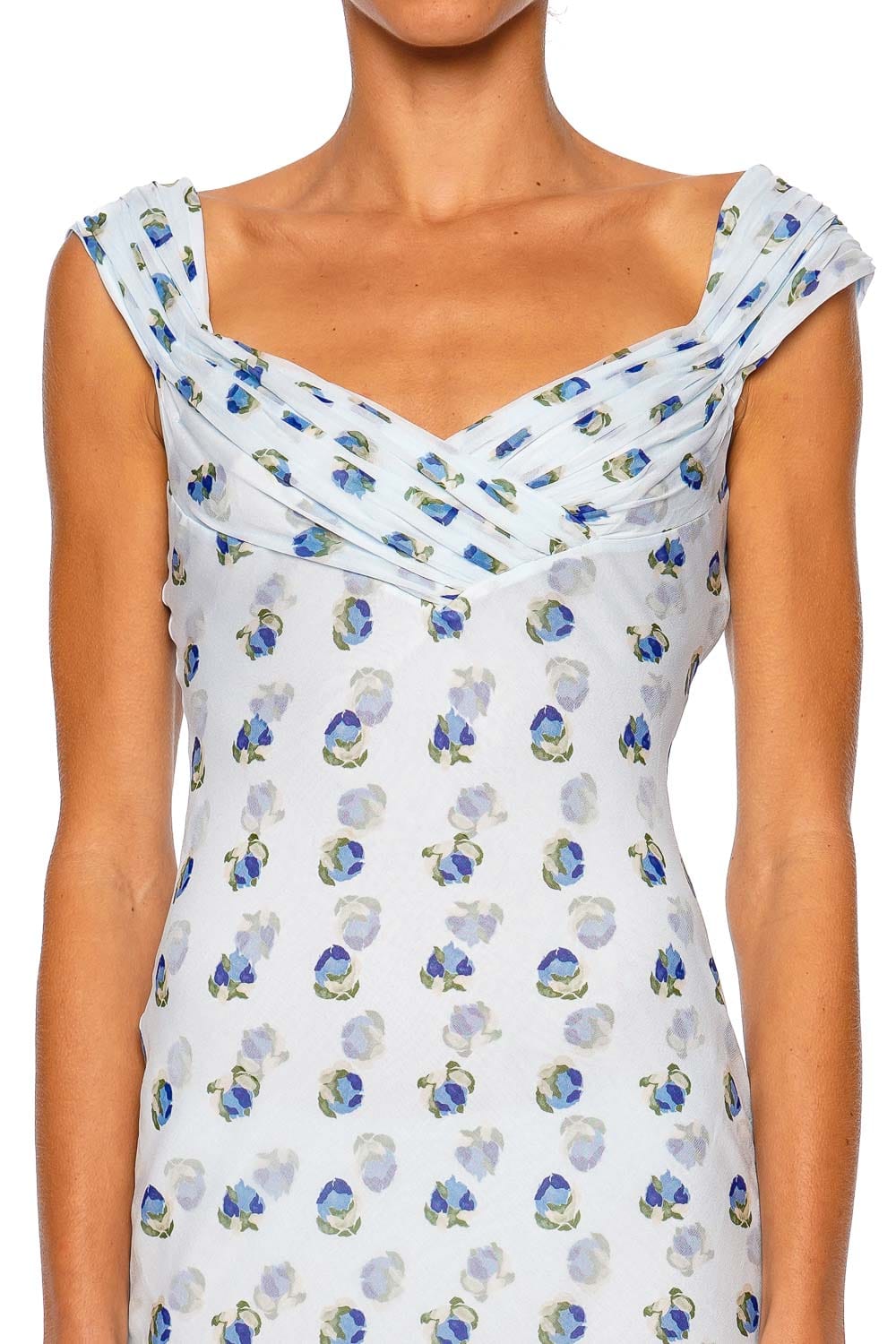 Cult Gaia Eliseo Small Floral Breeze Cap Sleeve Midi Dress