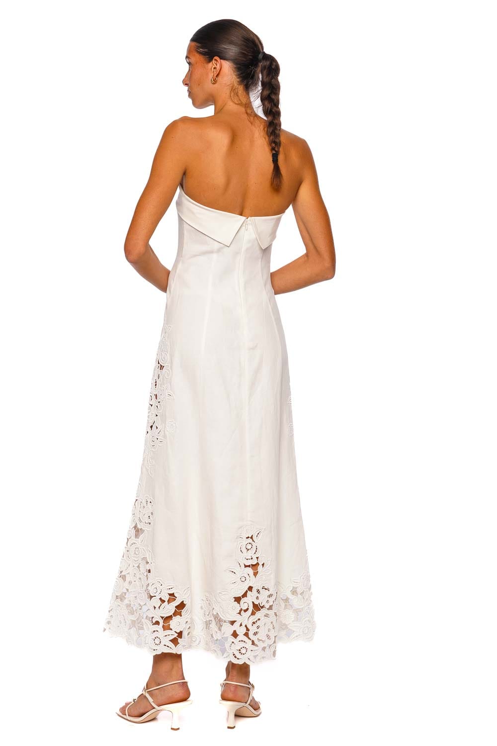 Cult Gaia KELLAN Off White Strapless Midi Dress