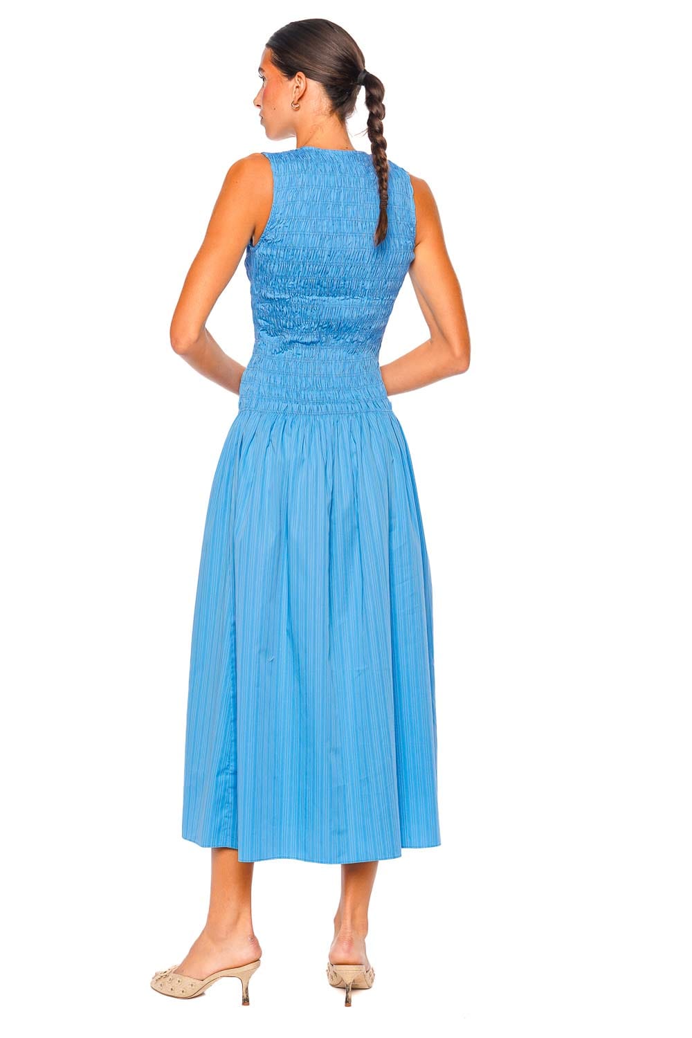 Faithfull The Brand Palomar Azul Sleeveless Midi Dress