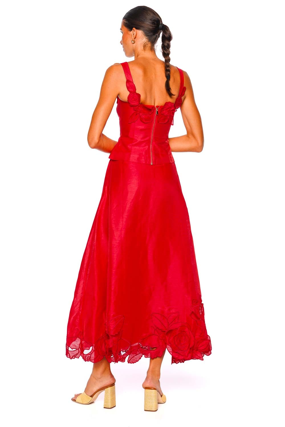 LEO LIN Isadora Scarlet Applique Top with Fixed Straps