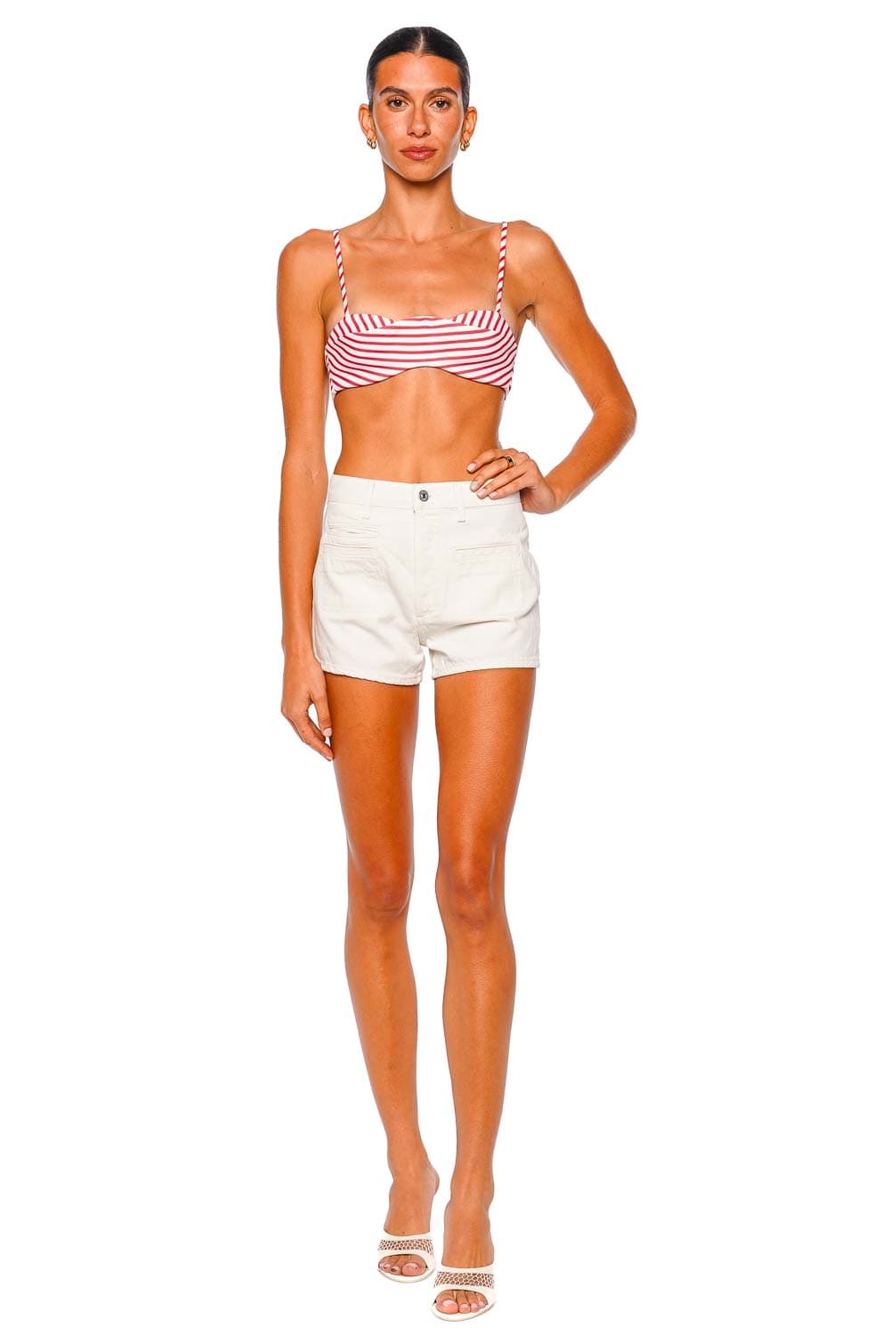 LEO LIN Julia Scarlet Striped Bralette Top