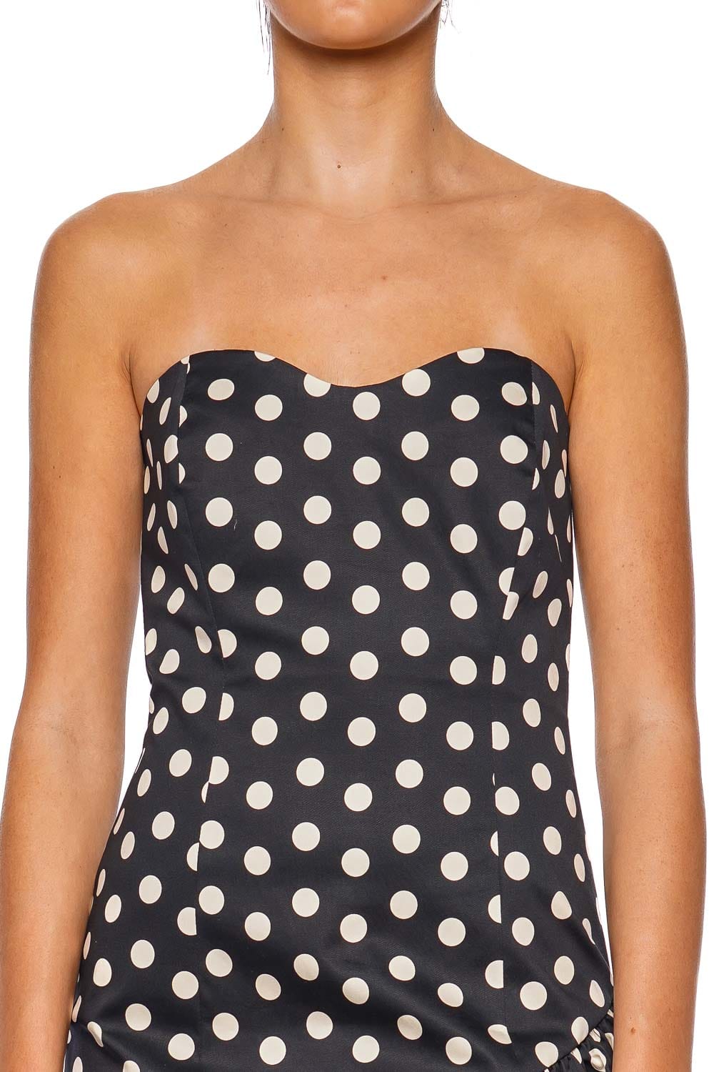 Cara Cara Joelle Dot Black Strapless Tiered Maxi Dress