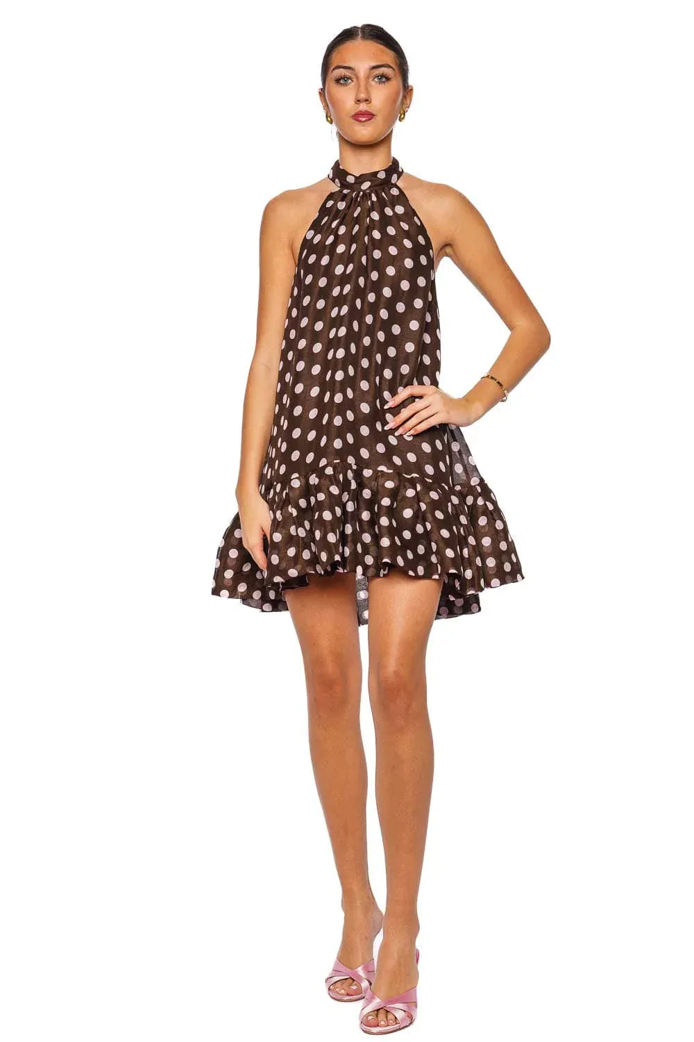 Arca Joelle Dot Halter Mini Dress
