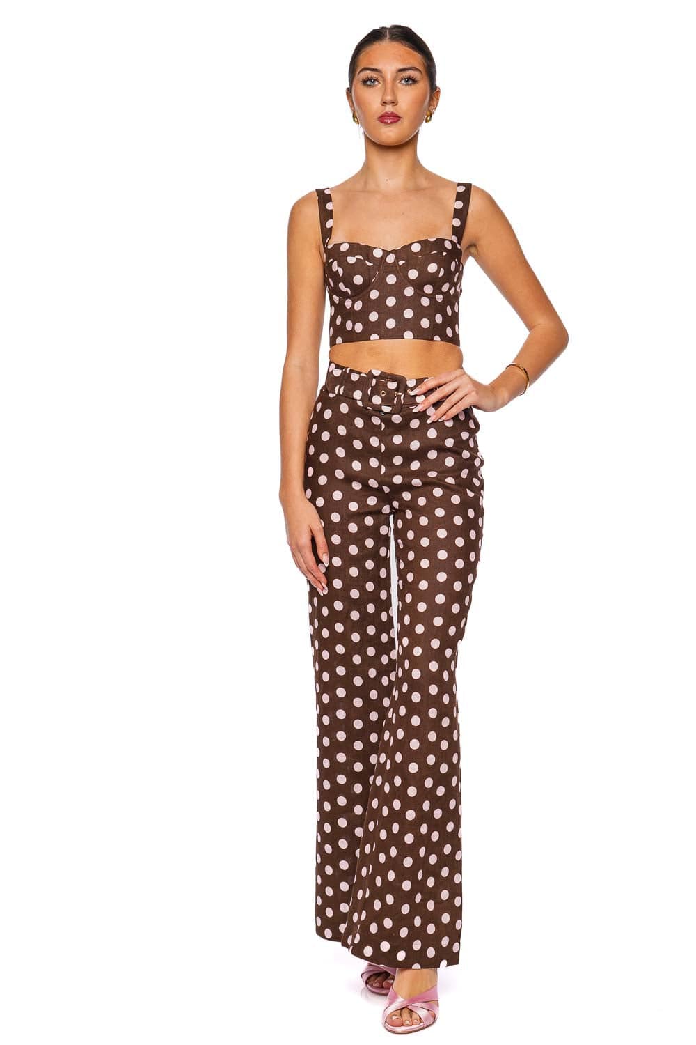 Cara Cara Claudine Joelle Polka Dot Cropped Top
