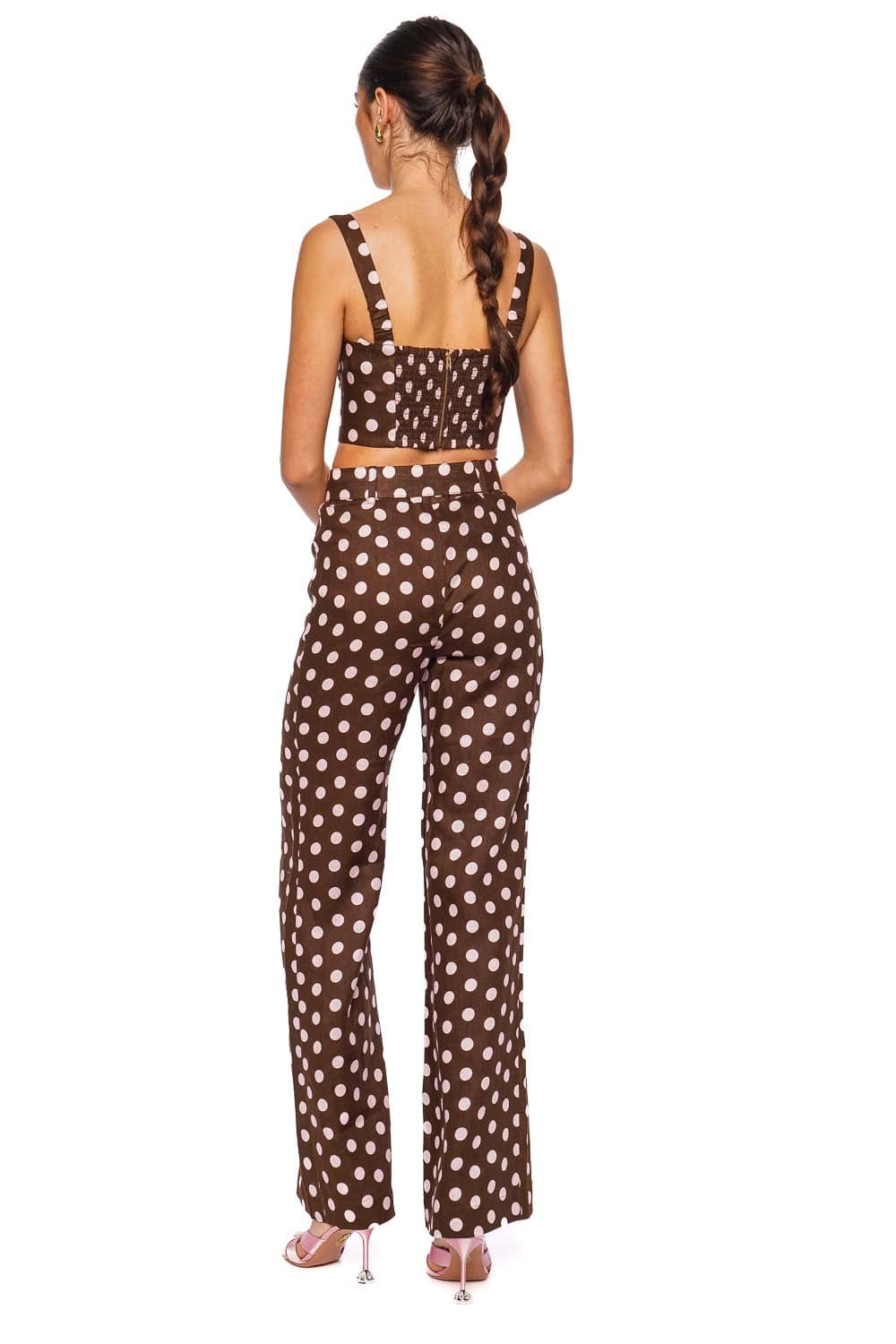 Cara Cara Claudine Joelle Polka Dot Cropped Top