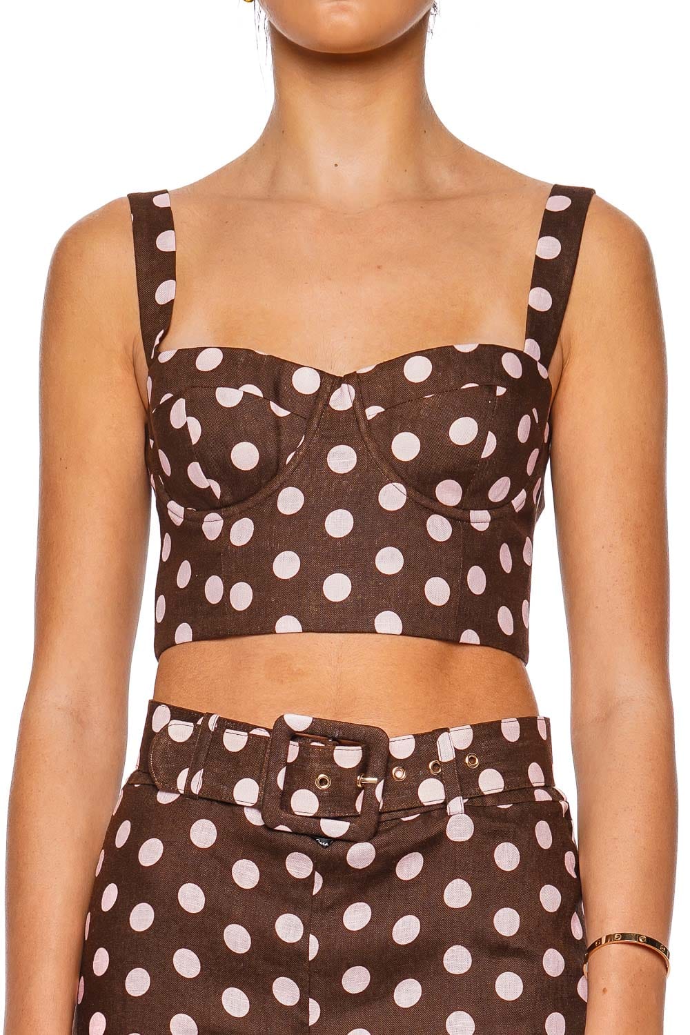 Cara Cara Claudine Joelle Polka Dot Cropped Top
