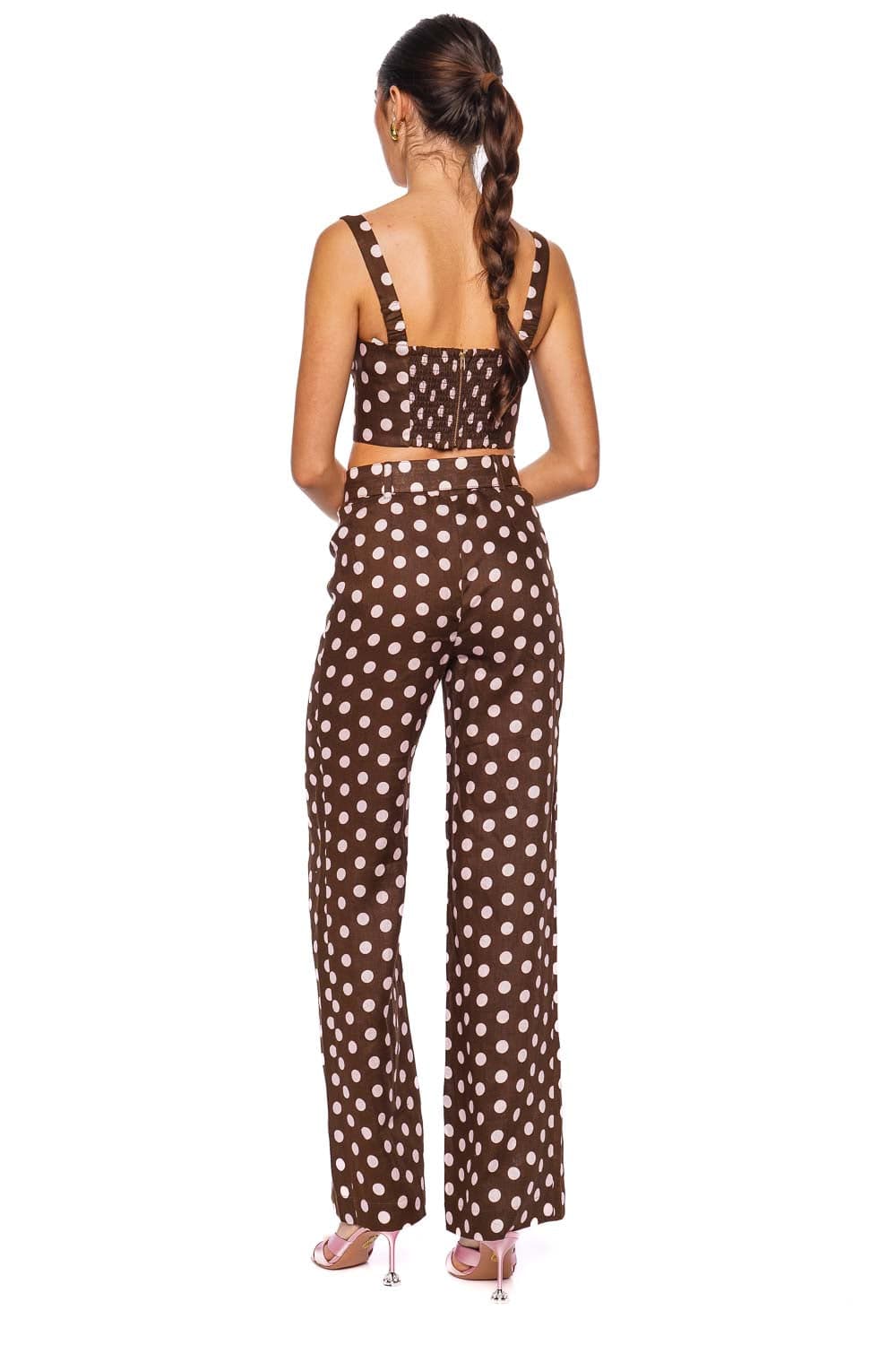 Cara Cara Mayflower Joelle Dot Wide Leg Linen Pant