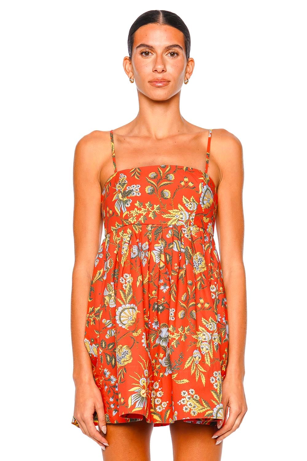 Cara Cara Leo Clover Orange Mini Dress with Straps