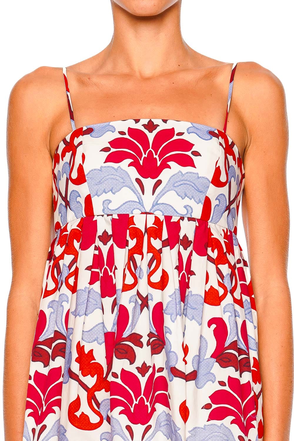 Cara Cara Leo Ivory Floral Mini Dress with Spaghetti Straps