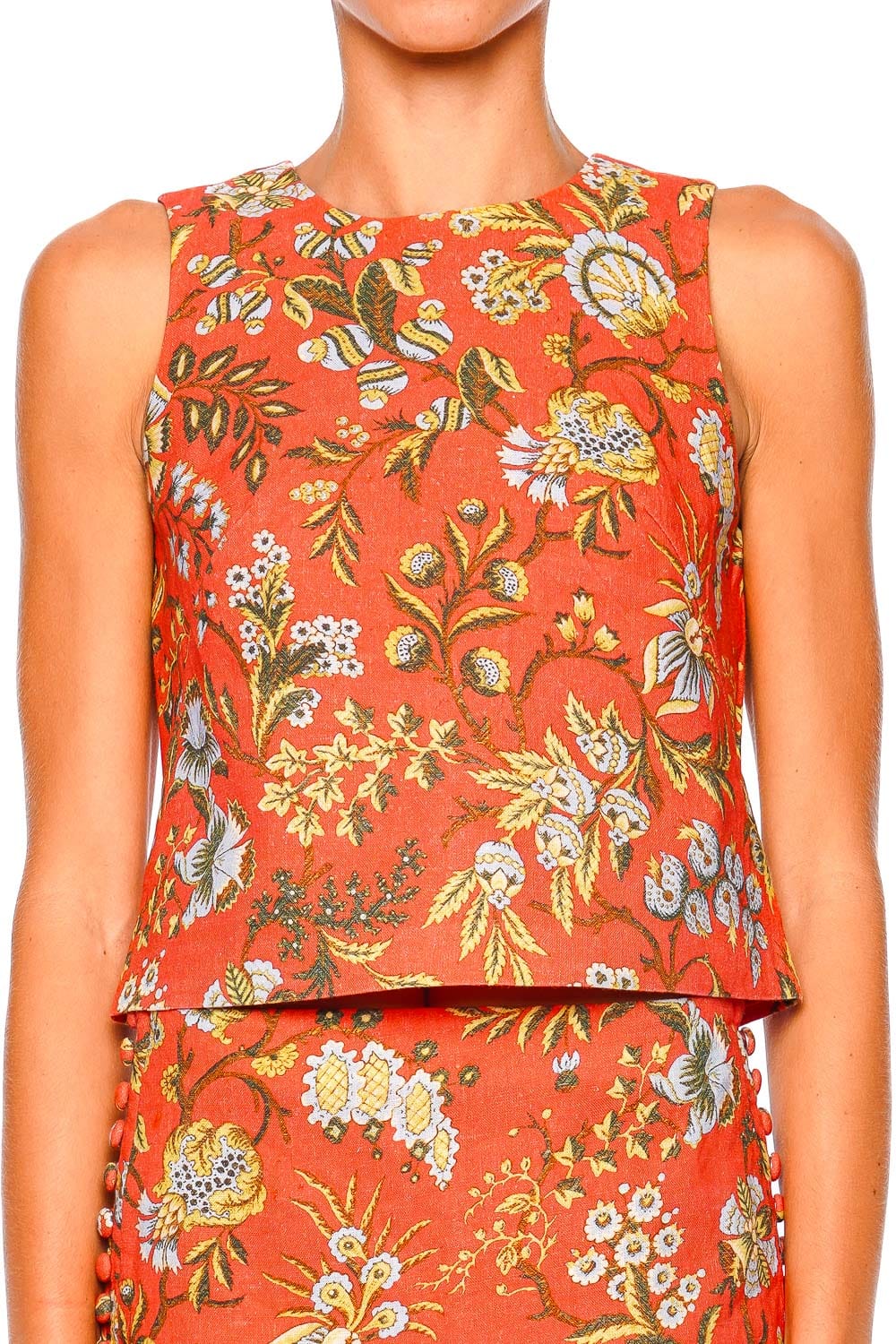 Cara Cara Mackenzie Clover Orange Sleeveless Top