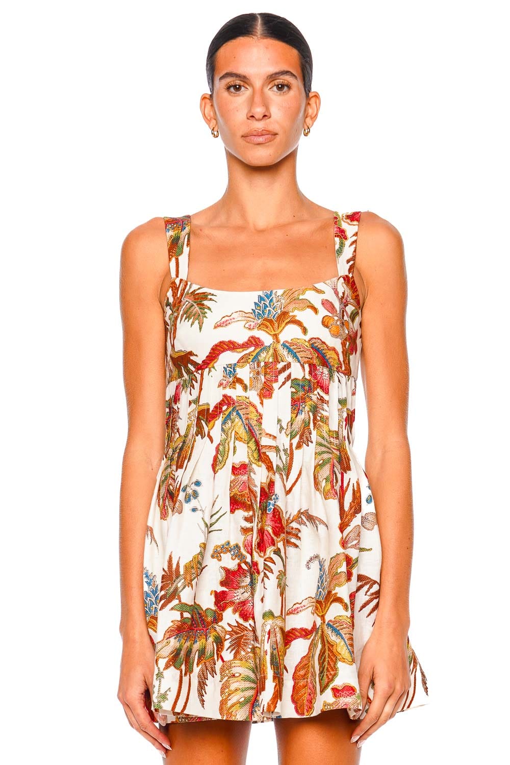 Cara Cara Ria Fauna Floral Ivory Sleeveless Mini Dress