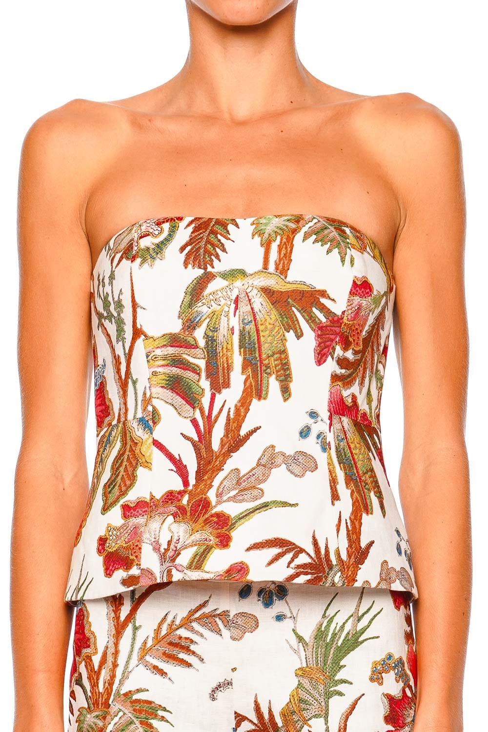 Cara Cara Agnes Strapless Ivory Floral Top