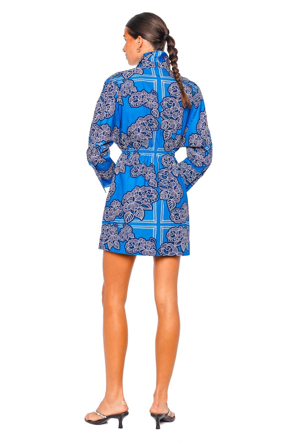 Cara Cara Henry Cobalt Blue Floral Print Mini Dress